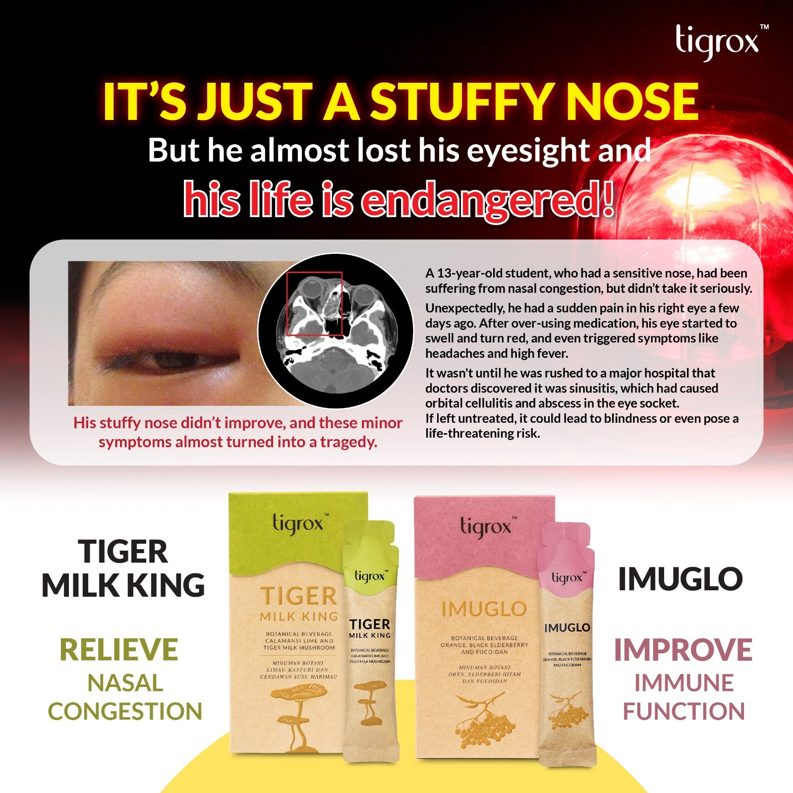 2 x Tigrox Tiger Milk King Mushroom (Loquat) Nourish Lungs Cough Respiratory