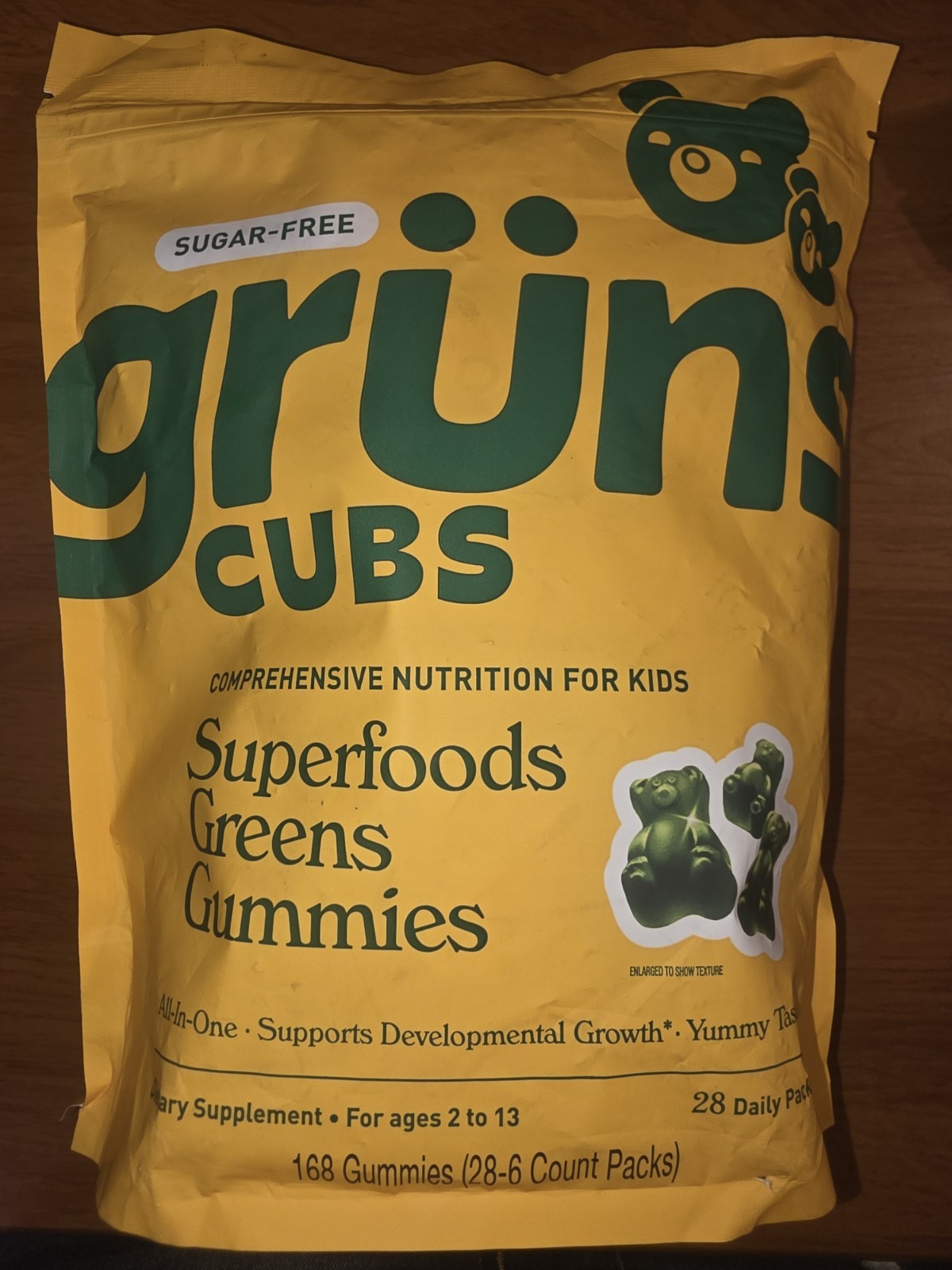 grüns Superfoods Greens Gummies 168 Sugar-Free Vegan Gluten-Free Kids