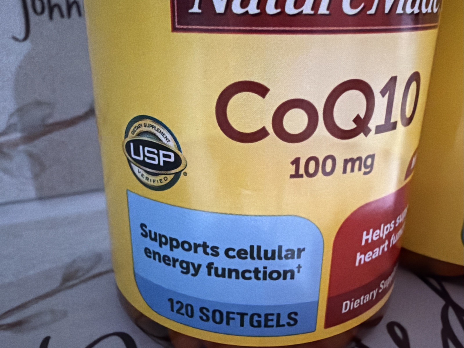 Nature Made CoQ10 100mg 120 Softgels 2Pk Exp07/26