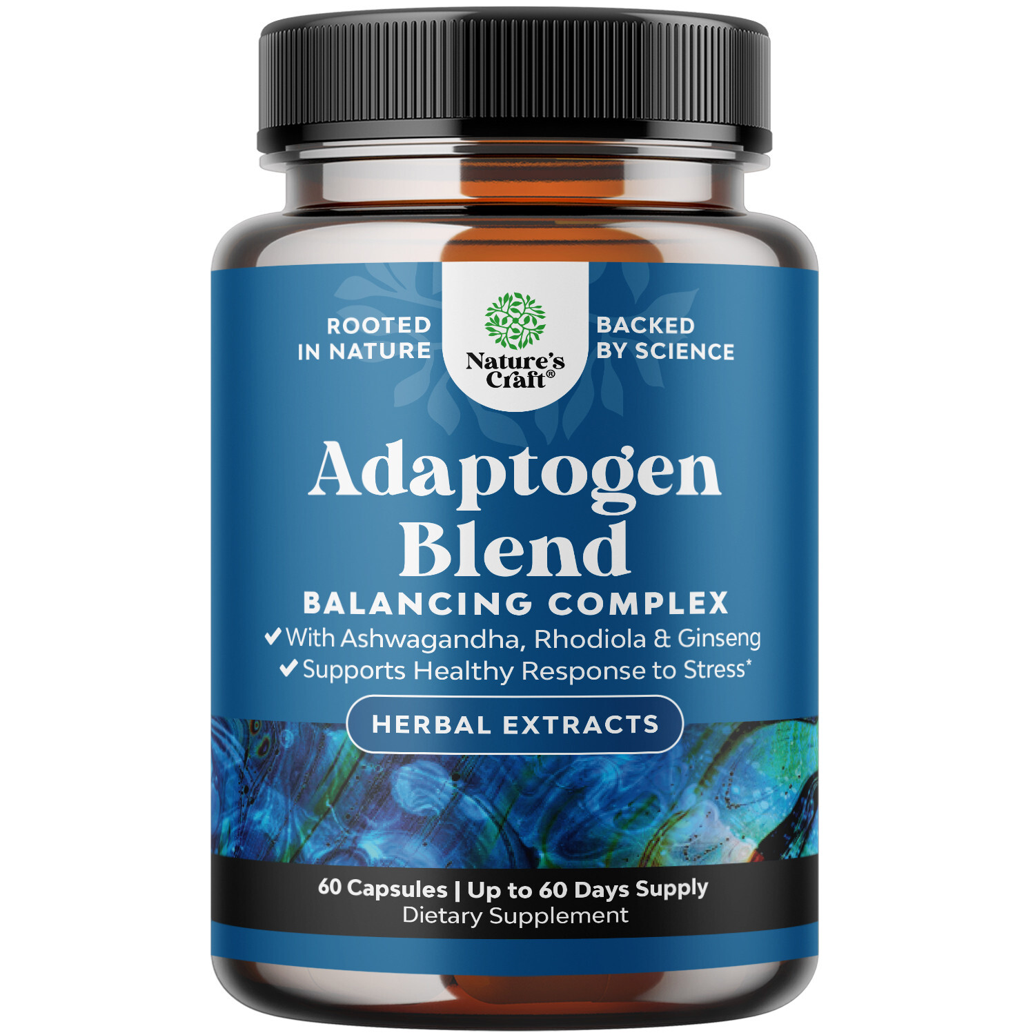 Herbal Adaptogen Mood Support Supplement – Calming Adaptogens Supplement 60ct