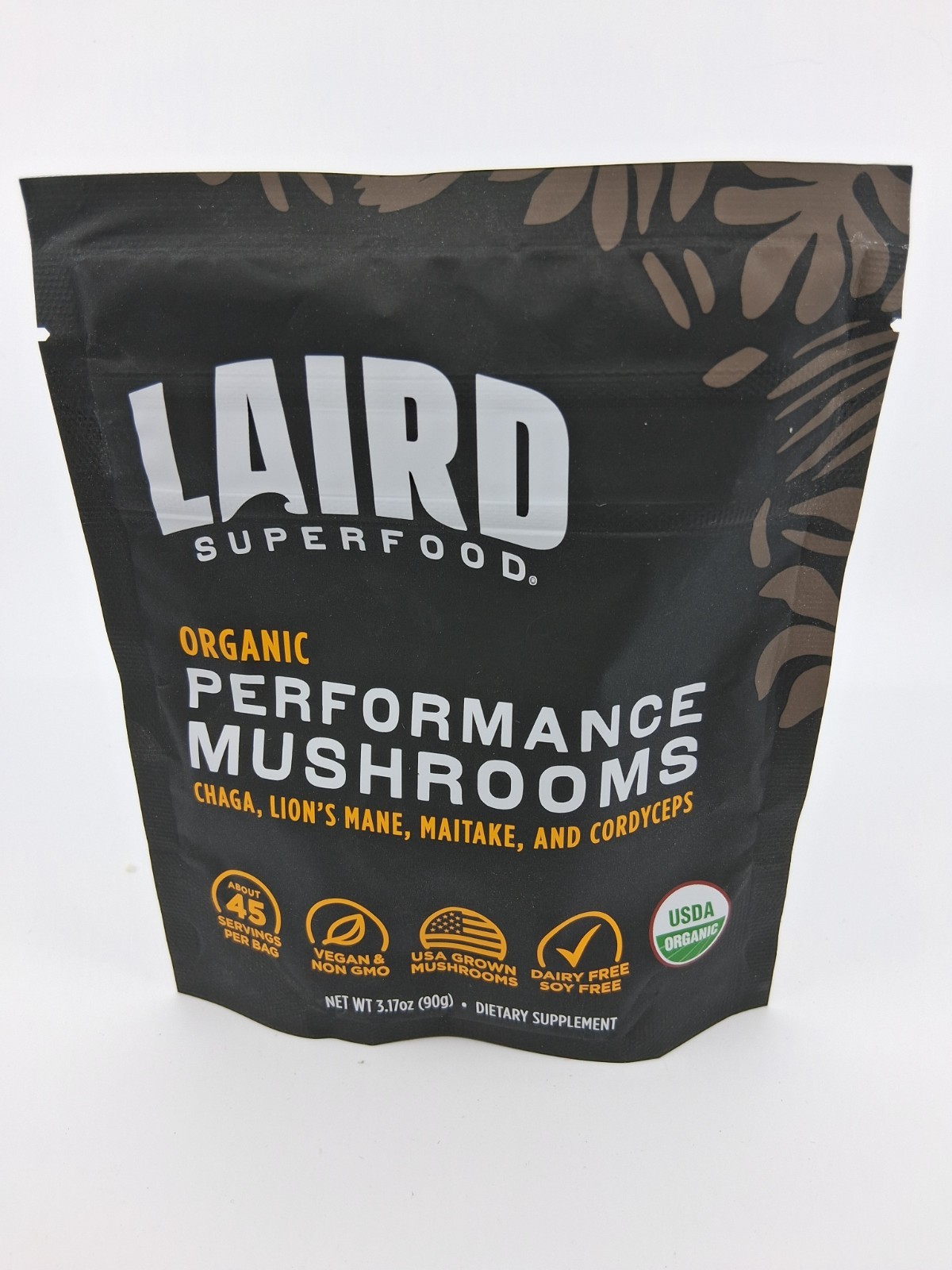 Laird Superfood Performance Mushrooms Powder – 3.17 oz, 45 servings BB 4/2027