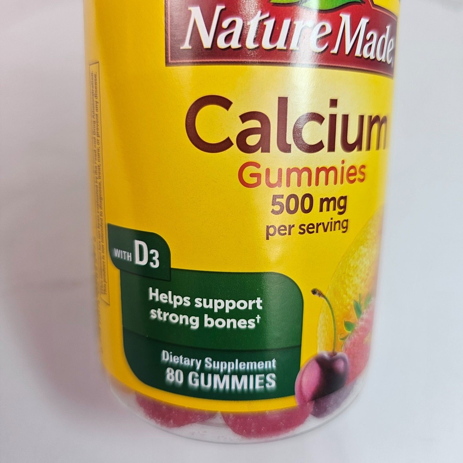 Nature Made Calcium Gummies 500mg w/ D3 80 Count Sealed Exp 12/2027