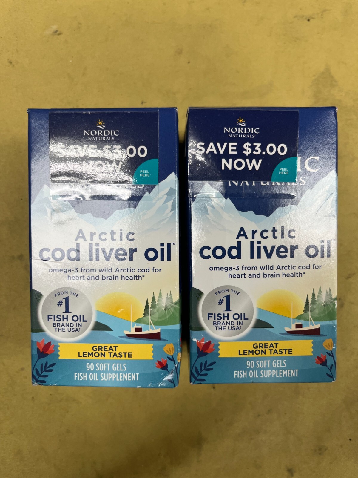 2 New Nordic Naturals Arctic Cod Liver Oil – 90 Soft Gels Each Box Exp. 07/2027