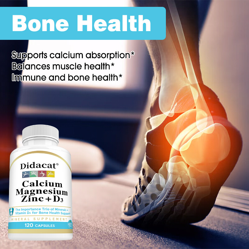 Magnesium Zinc Calcium Vitamin D3 Capsules For Bone Muscle Immune Health