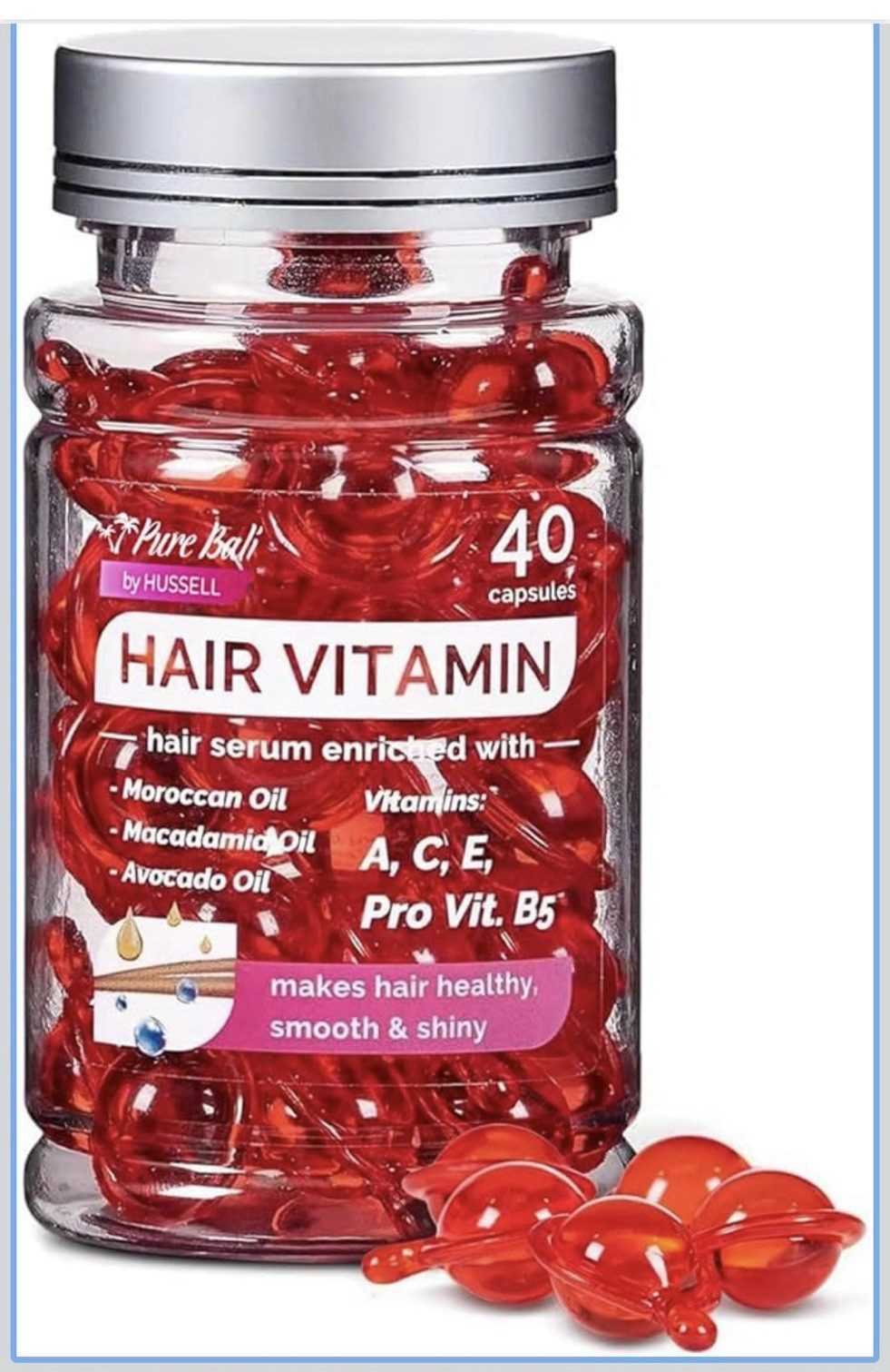 Skpradis Hair Vitamin Serum Capsules Moroccan/Macadamia/Avocado Oils, 40ct