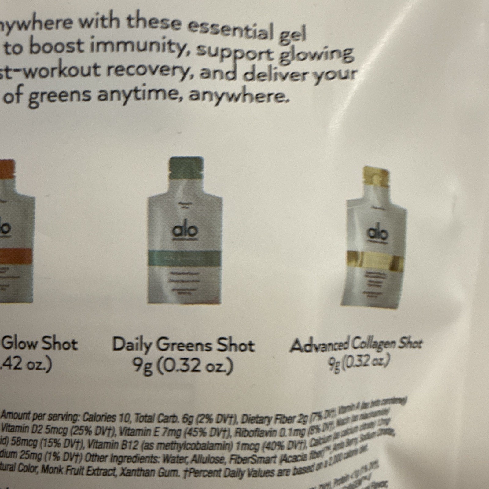 Alo Wellness Shot Collection Immune Support Gel Shots 4ct 1.38oz