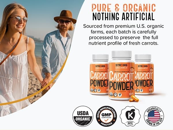Strong Organics Carrot Juice Powder Caps – USA 120 Count (Pack of 1), 1