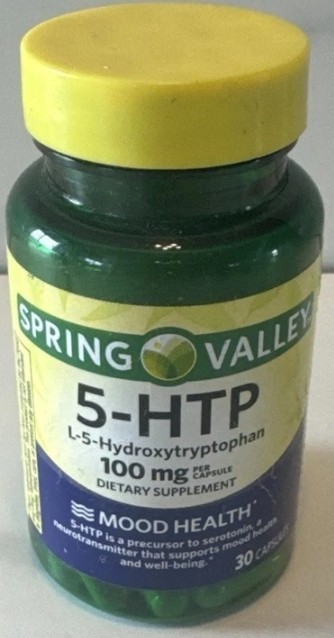 Spring Valley 5-HTP Capsules 100 mg. 30 Count Mood Health L-5-Hydroxytryptophan