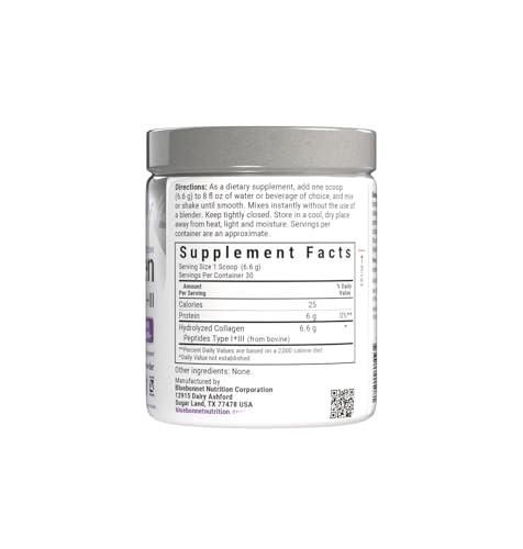 Bluebonnet Collagen Powder Grass Fed Type 1&3 6.9oz