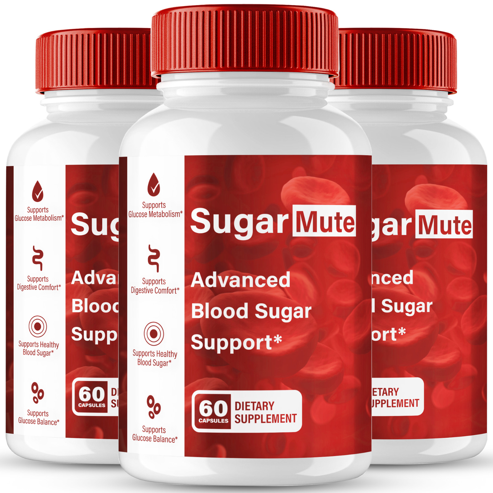 Sugar Mute Capsules, Official Blood Support Supplement Pills (3 Pack)