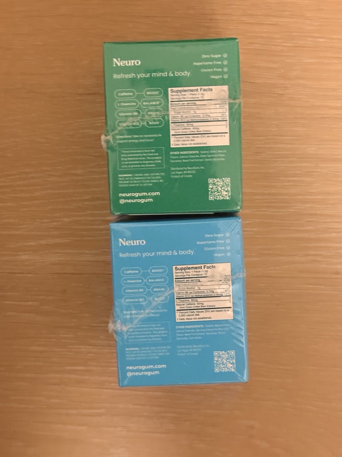 Neuro Mint L-theanine B-12 Nootropics Caffeine 6pk 54 pc Energy & Focus Variety