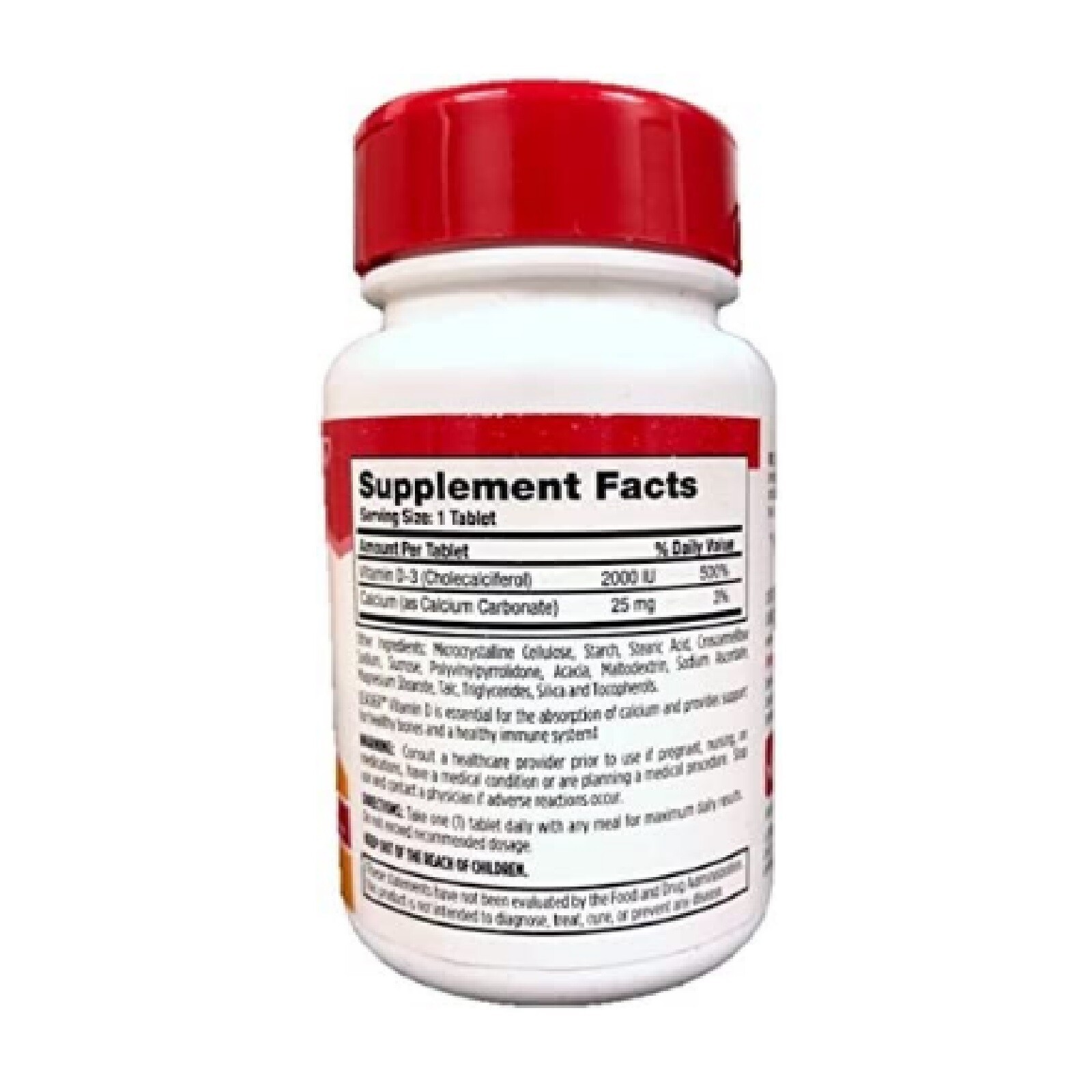 Leader Vitamin D3 Dietary Supplement 400 IU Tablets For Healthy Bones 100 Count