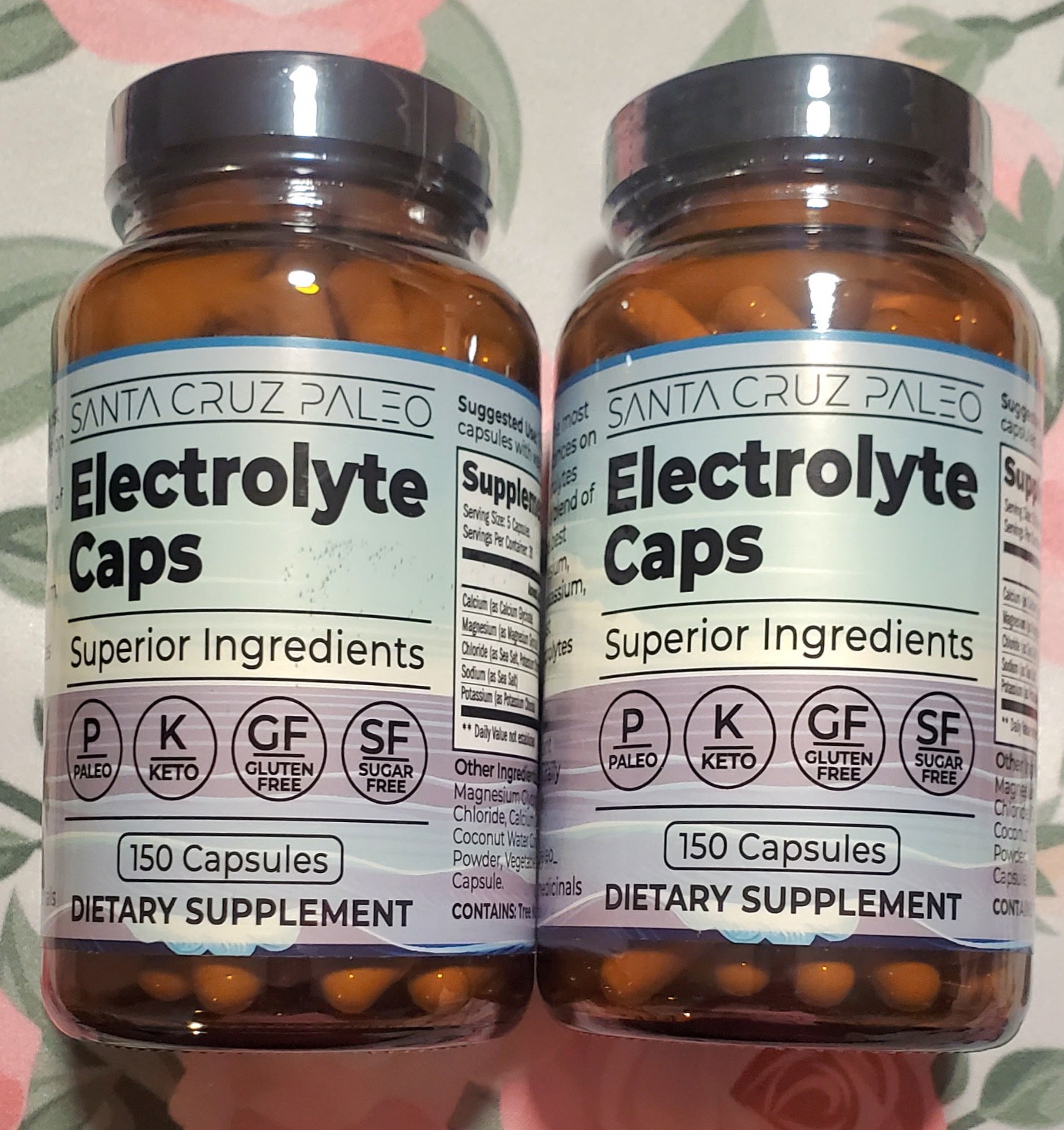 2 Pack Santa Cruz Paleo Electrolyte Caps DIETARY SUPPLEMENT 150 Capsules X2 2/27