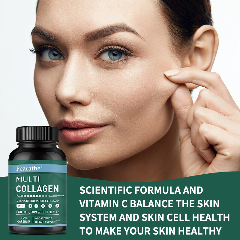 Multi Collagen Capsules – Hydrolyzed Protein Peptides -Type I,II,III,V,X