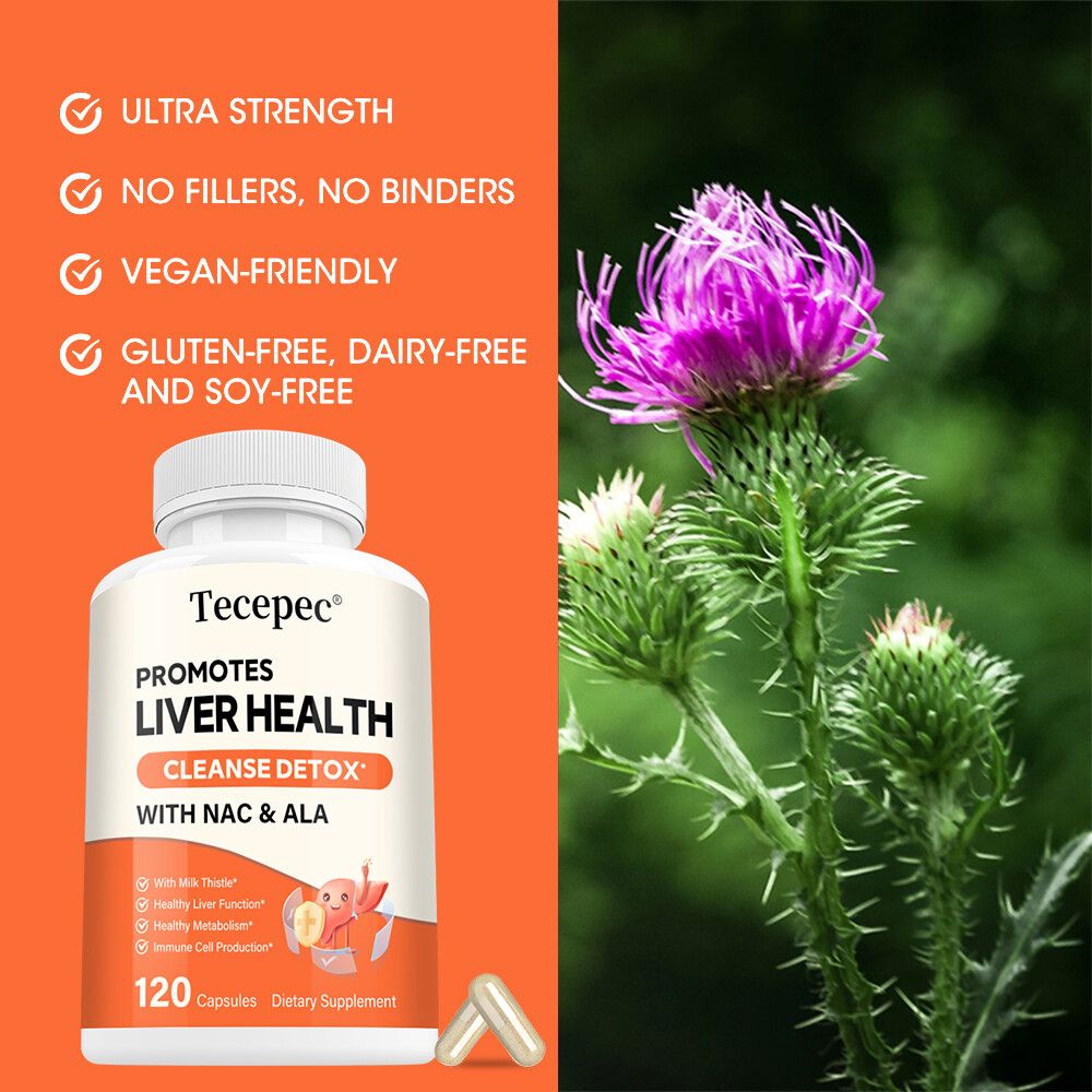 Liver Support, Cleanse Detox Repair Health Milk Thistle N-Acetyl L-Cysteine ALA