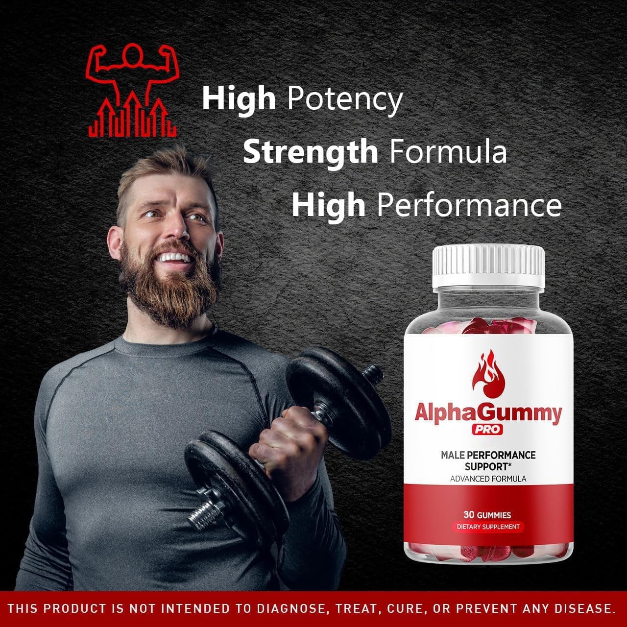 Alpha Gummy Pro Men Wellness Gummies Energy Vitality Support 1 Pack 30Gt