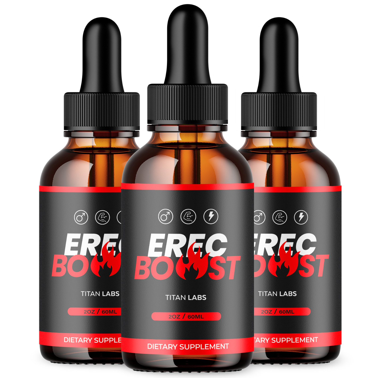 (3 Pack) Erec Boost Male Support Drops Advanced ErecBoost Supplement 90 Servings