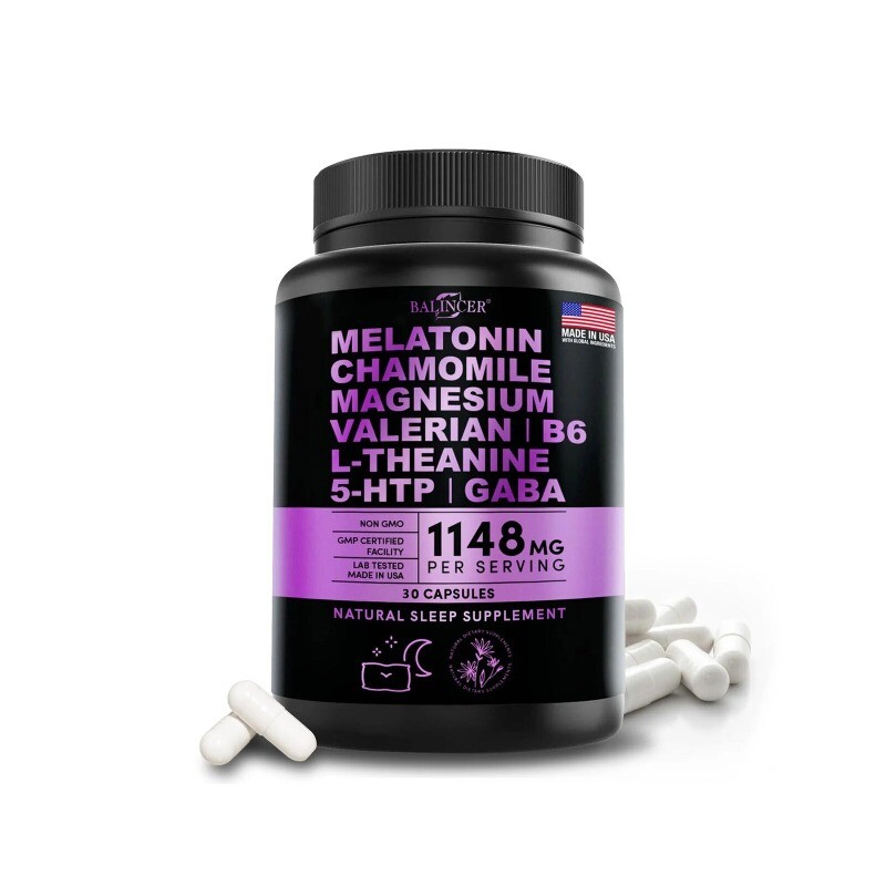 Sleep Support Capsules Improve Sleep Quality Relieve Stress Sleep w/Vitamin B6