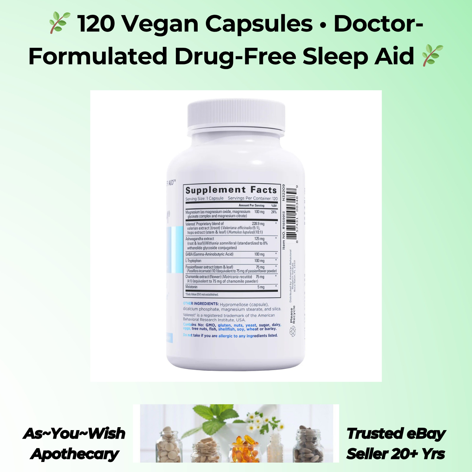 Relaxium Sleep Support 120 Vegan Capsules Melatonin GABA Ashwagandha Magnesium