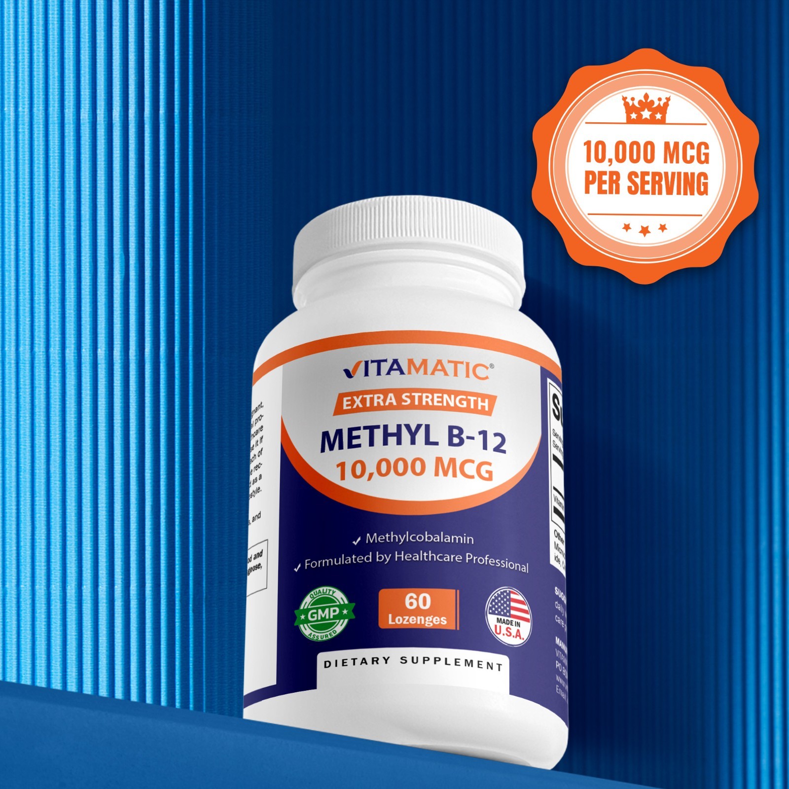Vitamatic Methyl B12 (Methylcobalamin) 10,000 mcg 60 Lozenges