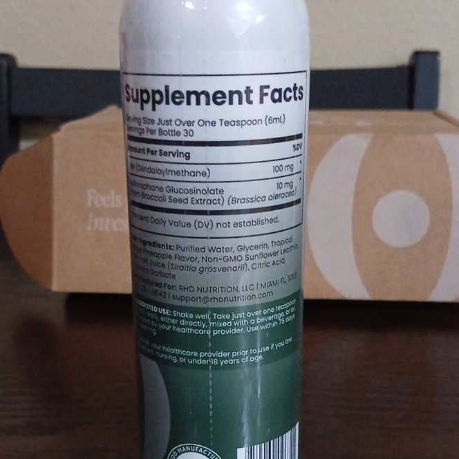 Rho Nutrition Liposomal DIM+ Liquid Hormonal Balance Tropical Pineapple 6oz