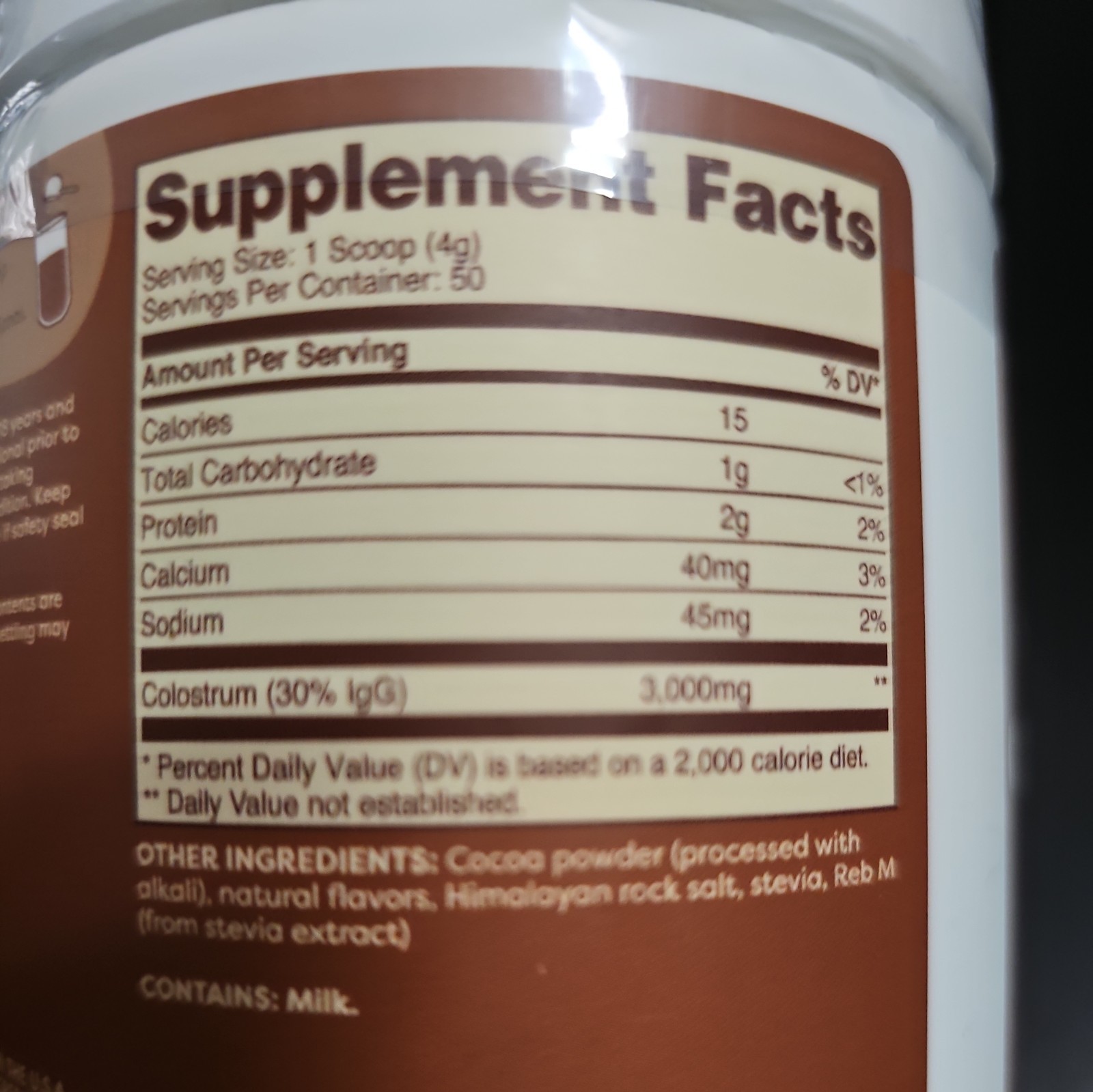 Wellah Colostrum Coconut Cream Flavored 50 servings Gut Health