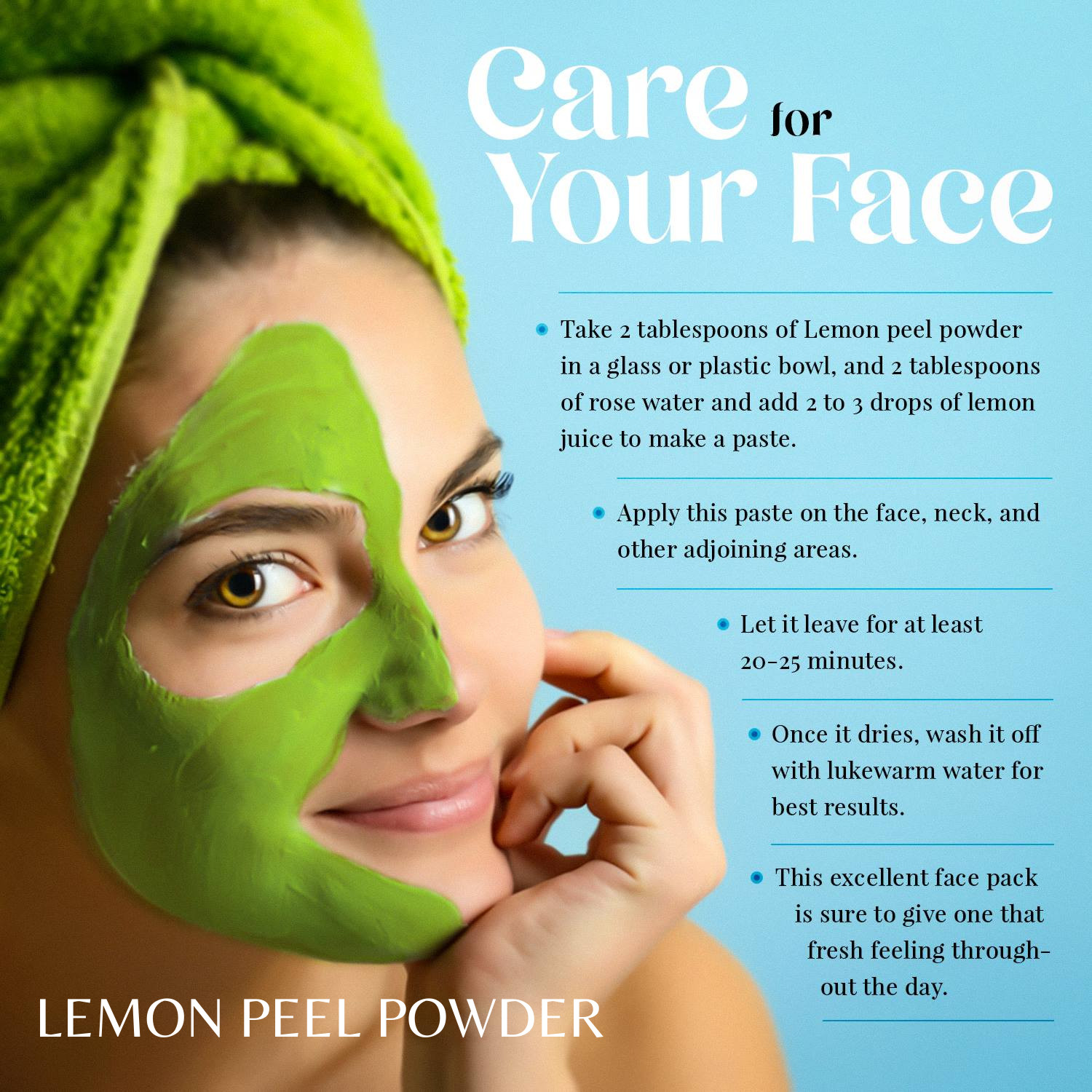 Lemon Peel Powder for Skin Hair, 200 Grams, 100% Organic.