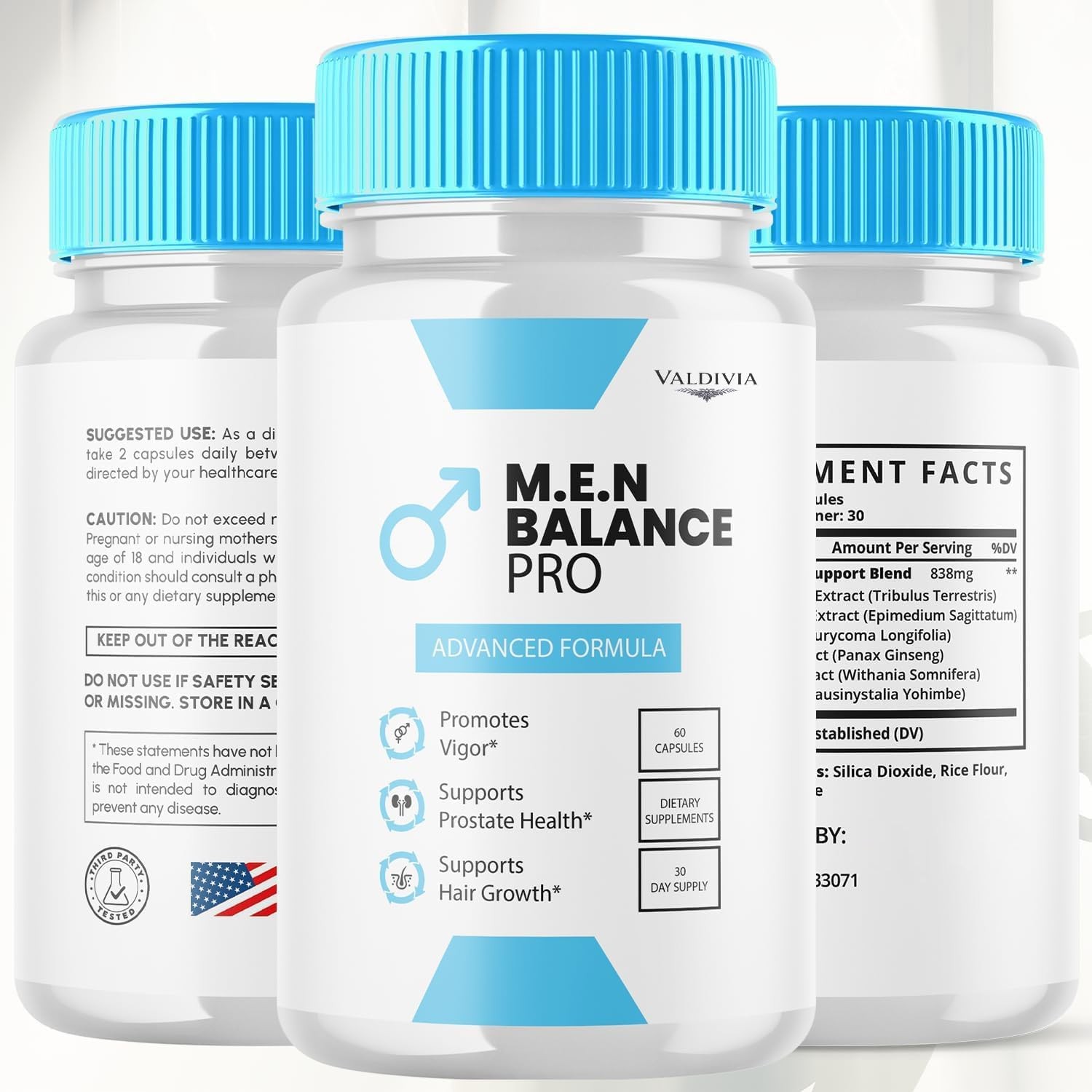 Valdivia Men Balance Pro 60 Capsules Men’s Health Supplement Made in USA Male