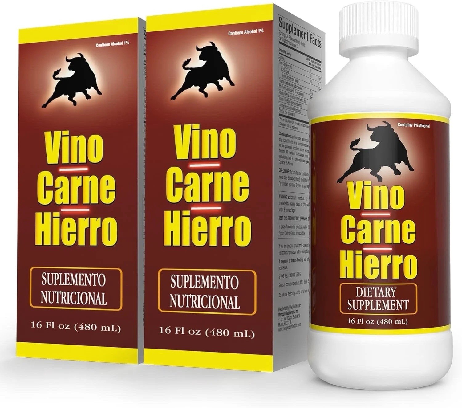 Vino Carne Hierro Blood Formation Dietary Supplement Liquid, 16 fl oz (480 mL)