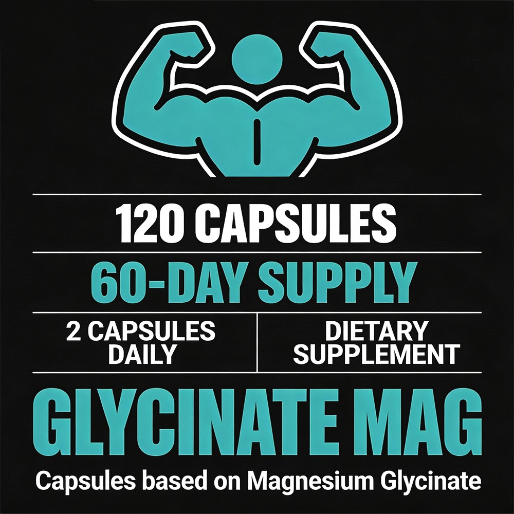 Magnesium Glycinate Maintain Bone Strength Gluten Free Vegetarian 30/60/120 Caps