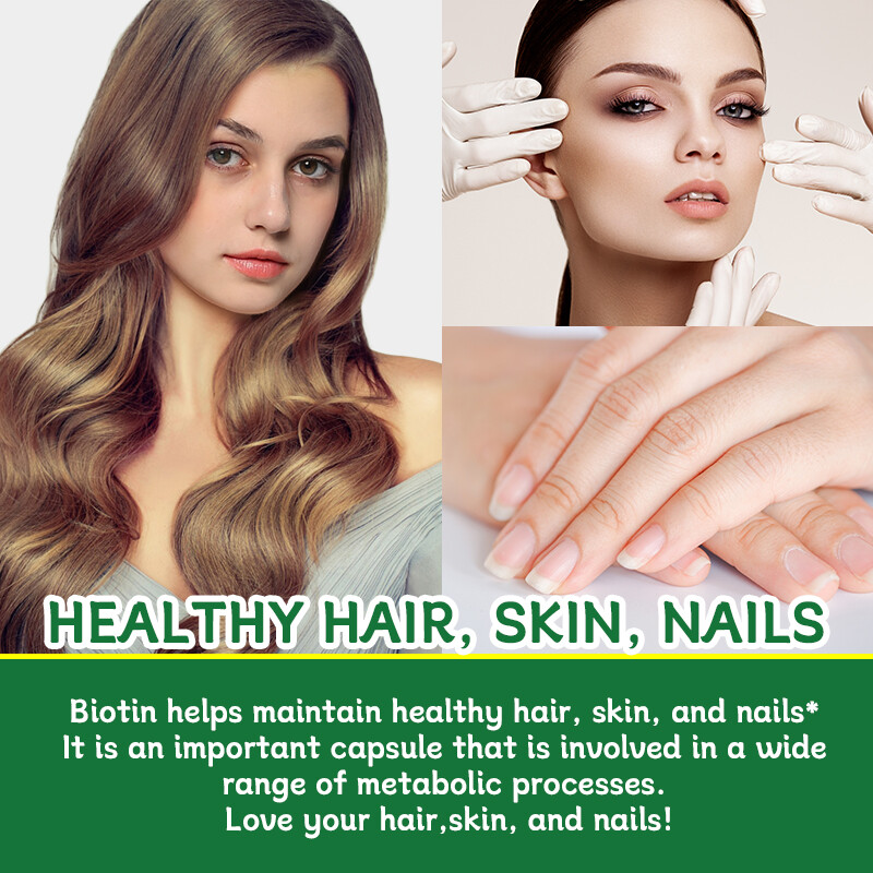 Biotin capsules help with metabolism skin and nail health nervous system 60pcs