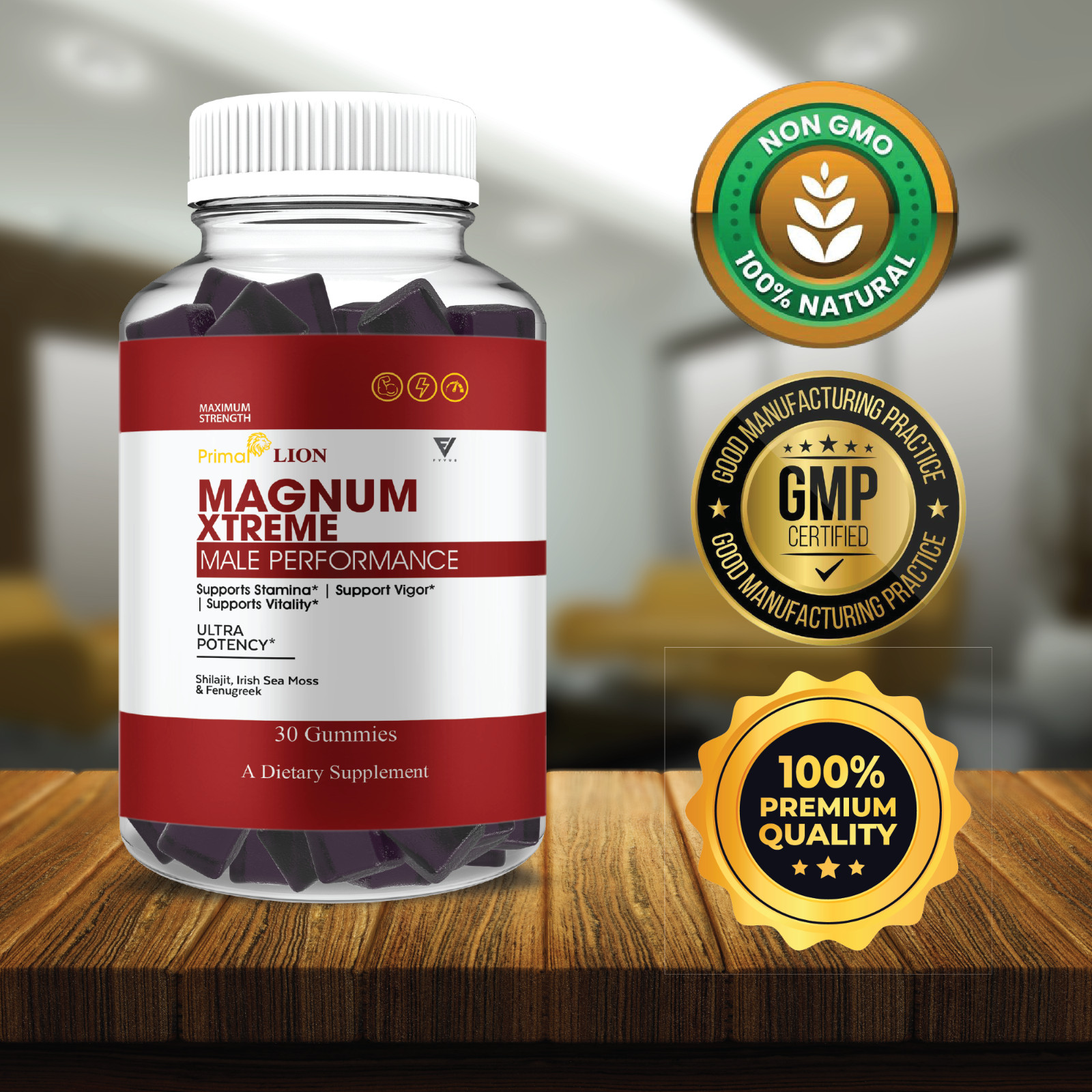 (5 Pack) Primal Lion Magnum Extreme Performance Gummies (5 Month Supply)