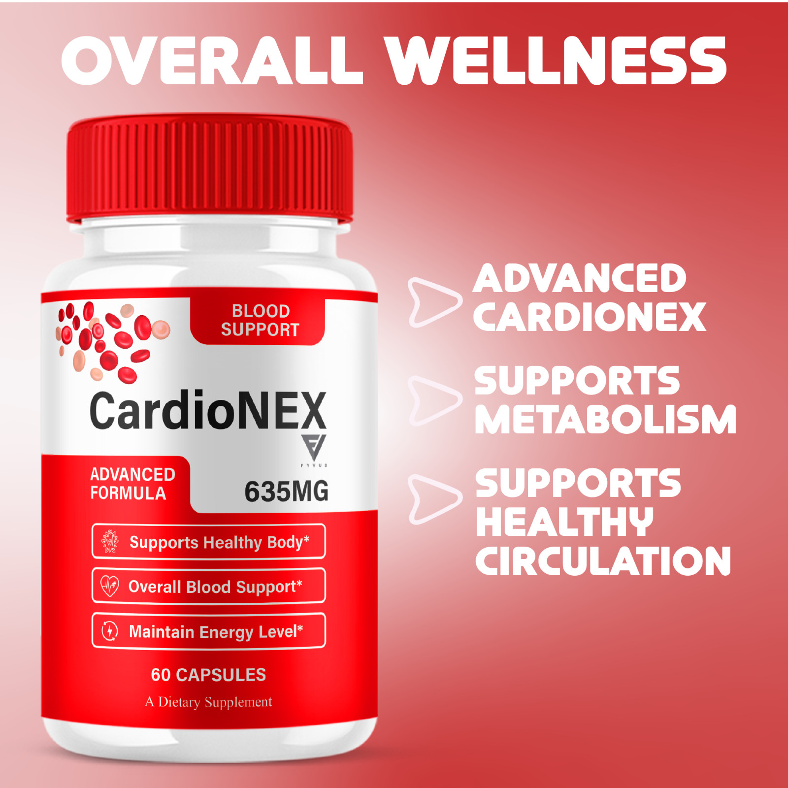 (5 Pack) CardioNEX Blood Support Capsules, CardioNEXX Supplement (300 Capsules)