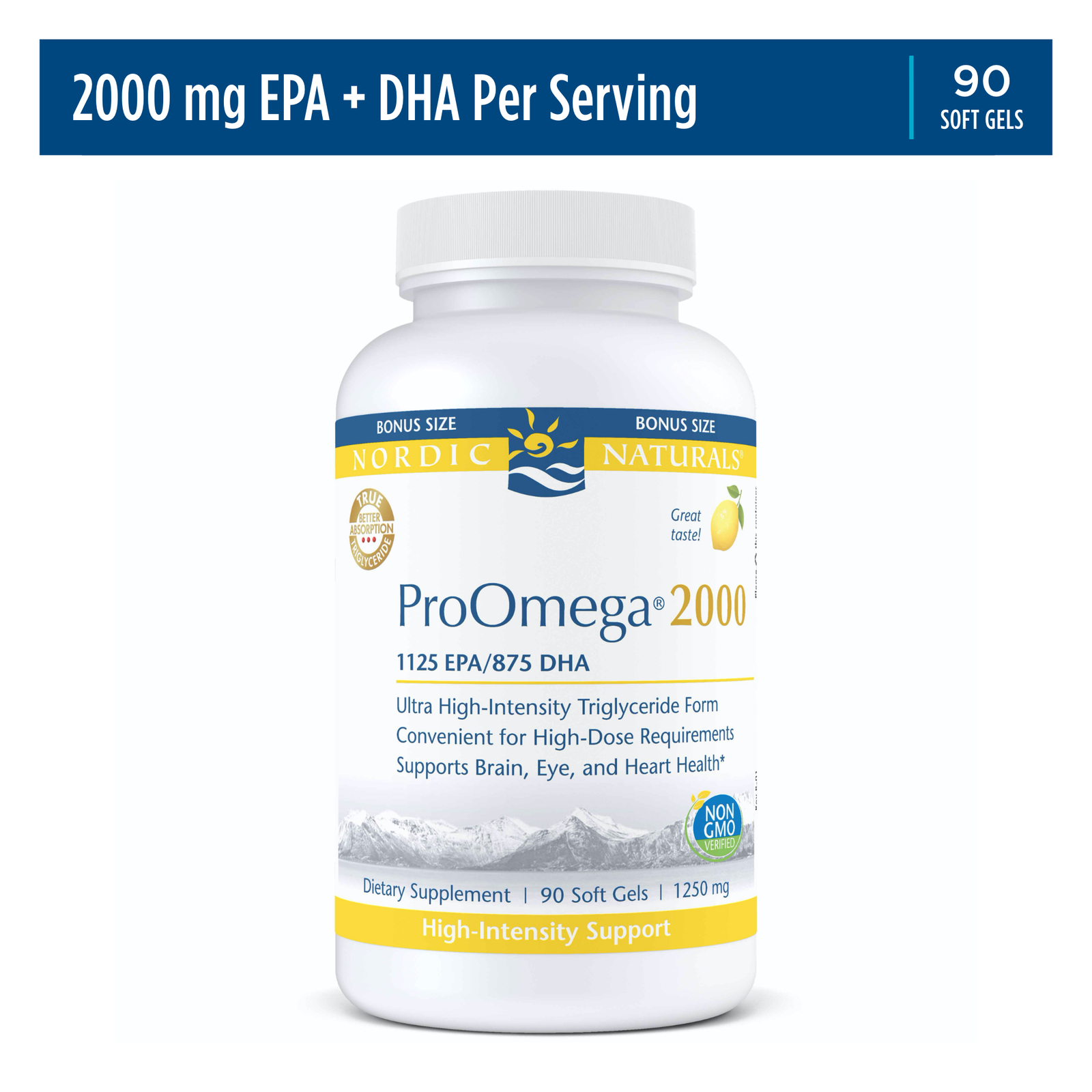 Nordic Naturals ProOmega 2000 – Extra Omegas for Heart and Brain Health, 90 Ct.