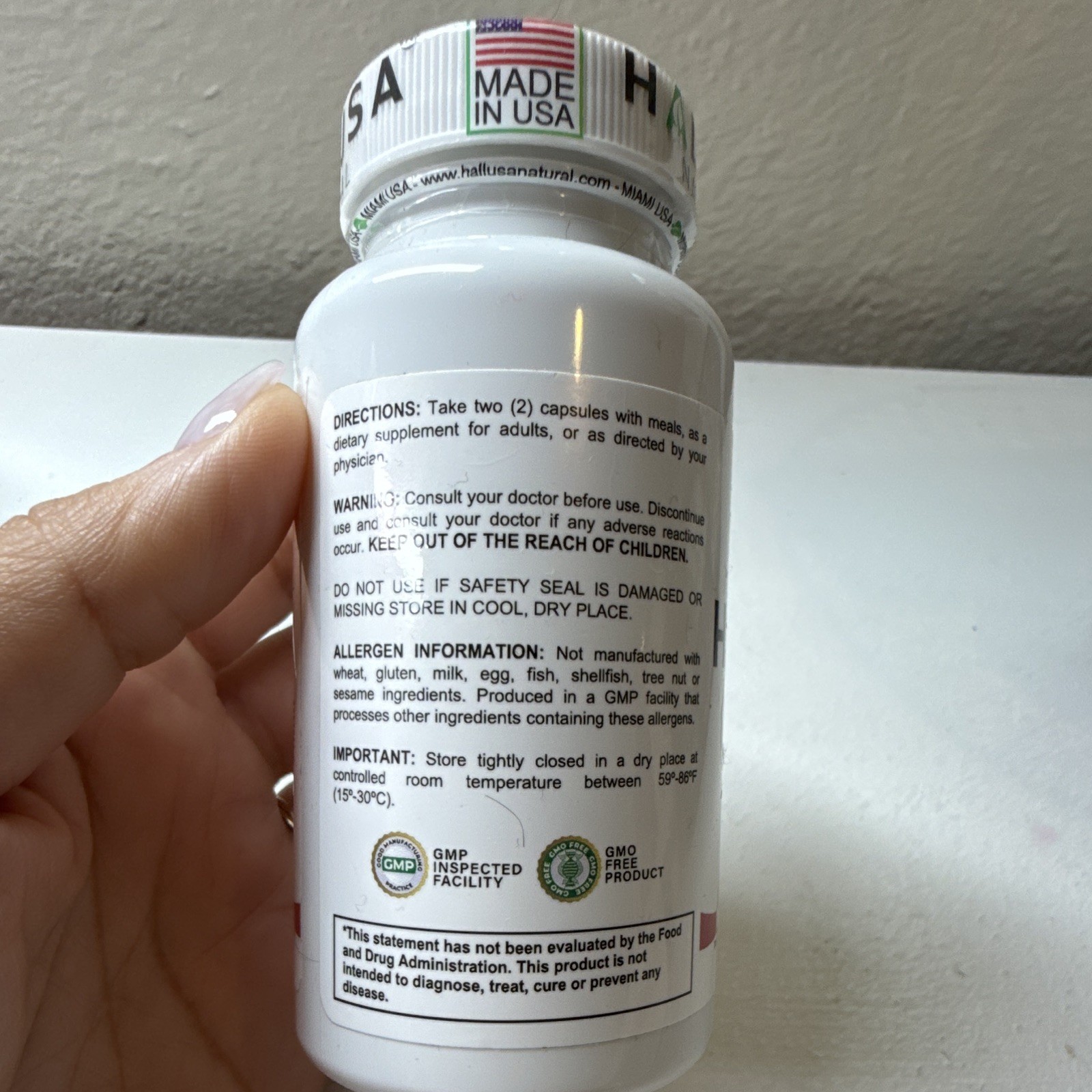 Hallusa Natural Hallosmin Circulation Support 300 mg GMO-Free 60 Capsules