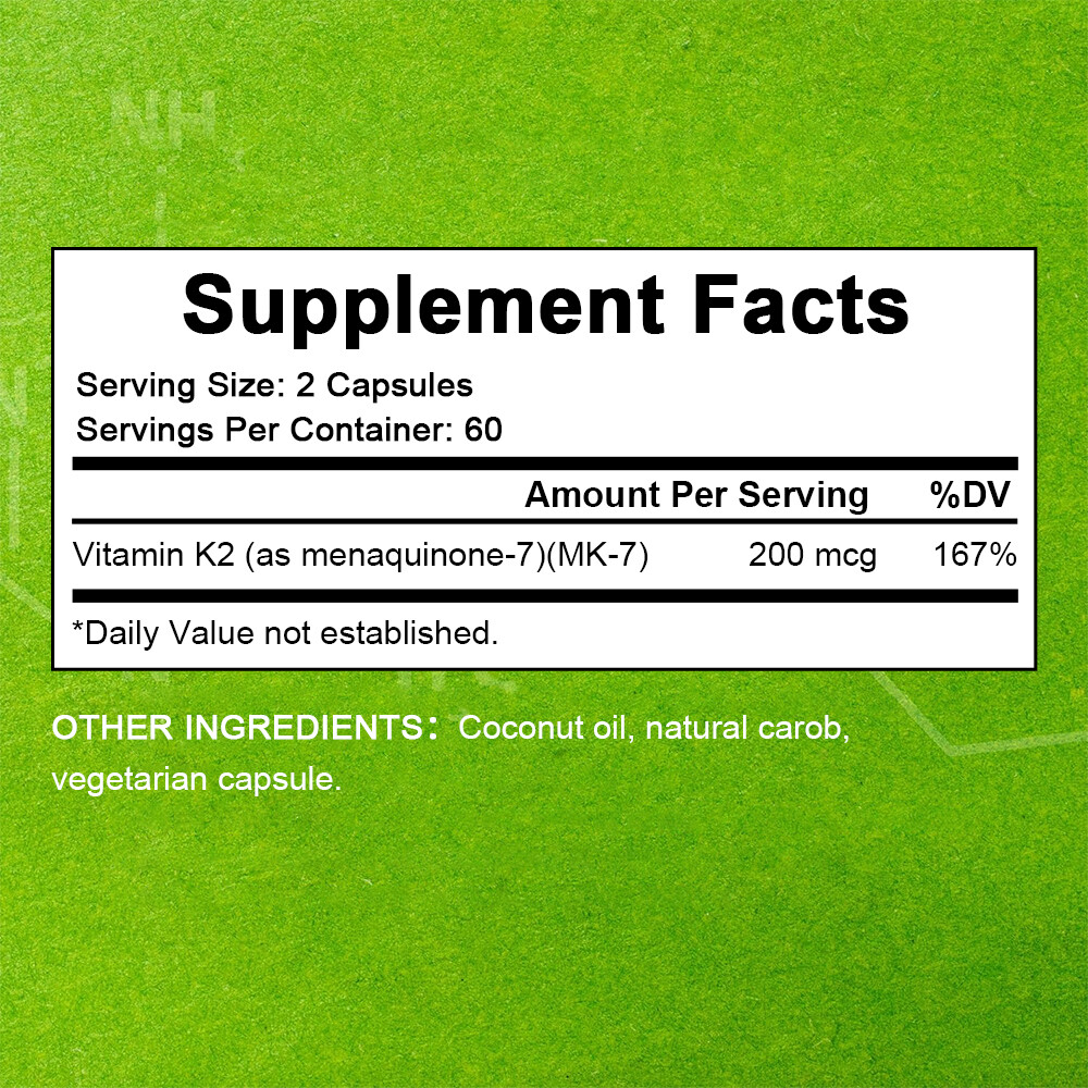 Vitamin K2 (MK-7) 200mcg, Coconut Oil | Bone, Joint, & Immune Support – Non-GMO