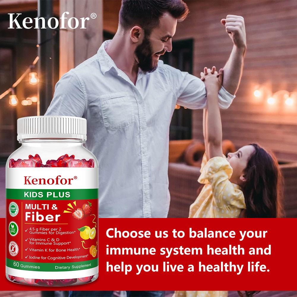 Kids Multi Fiber Supports Digestive Bone Immune System Health 60 Gummy