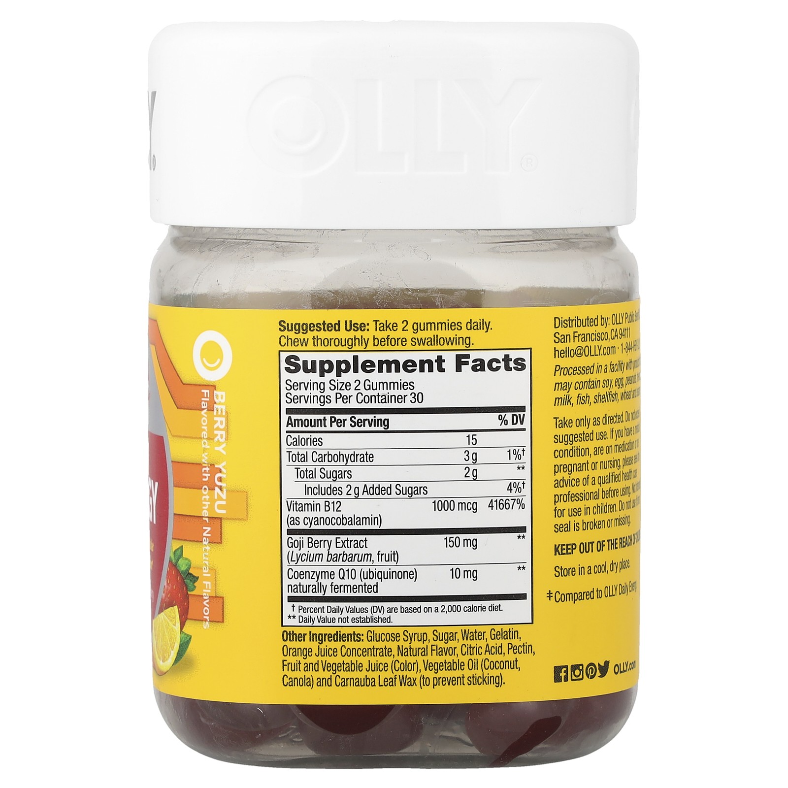 Daily Energy, Extra Strength, Berry Yuzu, 60 Gummies