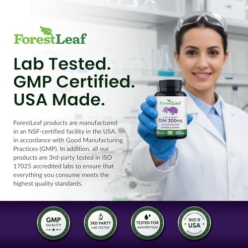 ForestLeaf DIM Supplement – 300mg DIM Estrogen Support for Women & Men