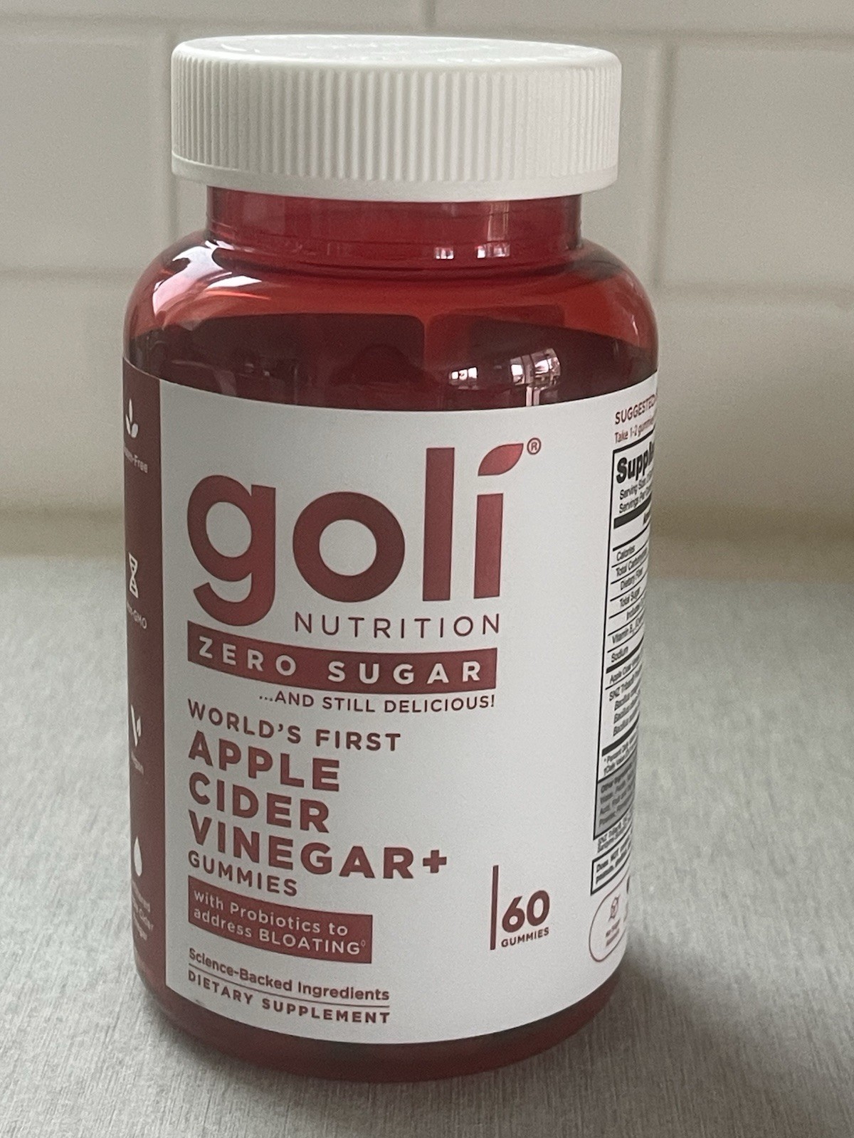 Goli Apple Cider Vinegar Gummies Zero Sugar w/ Probiotics 60 Gummies-NEW!!!
