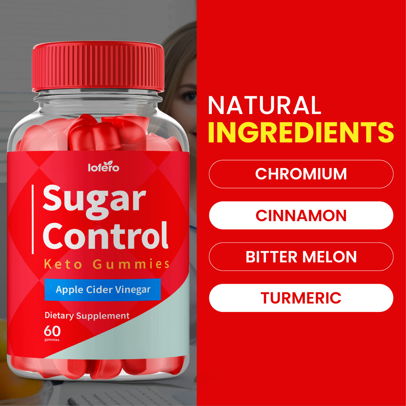 (3 Pack) Sugar Control Keto ACV Gummies 1000MG SugarControl Vitamin (180Ct)
