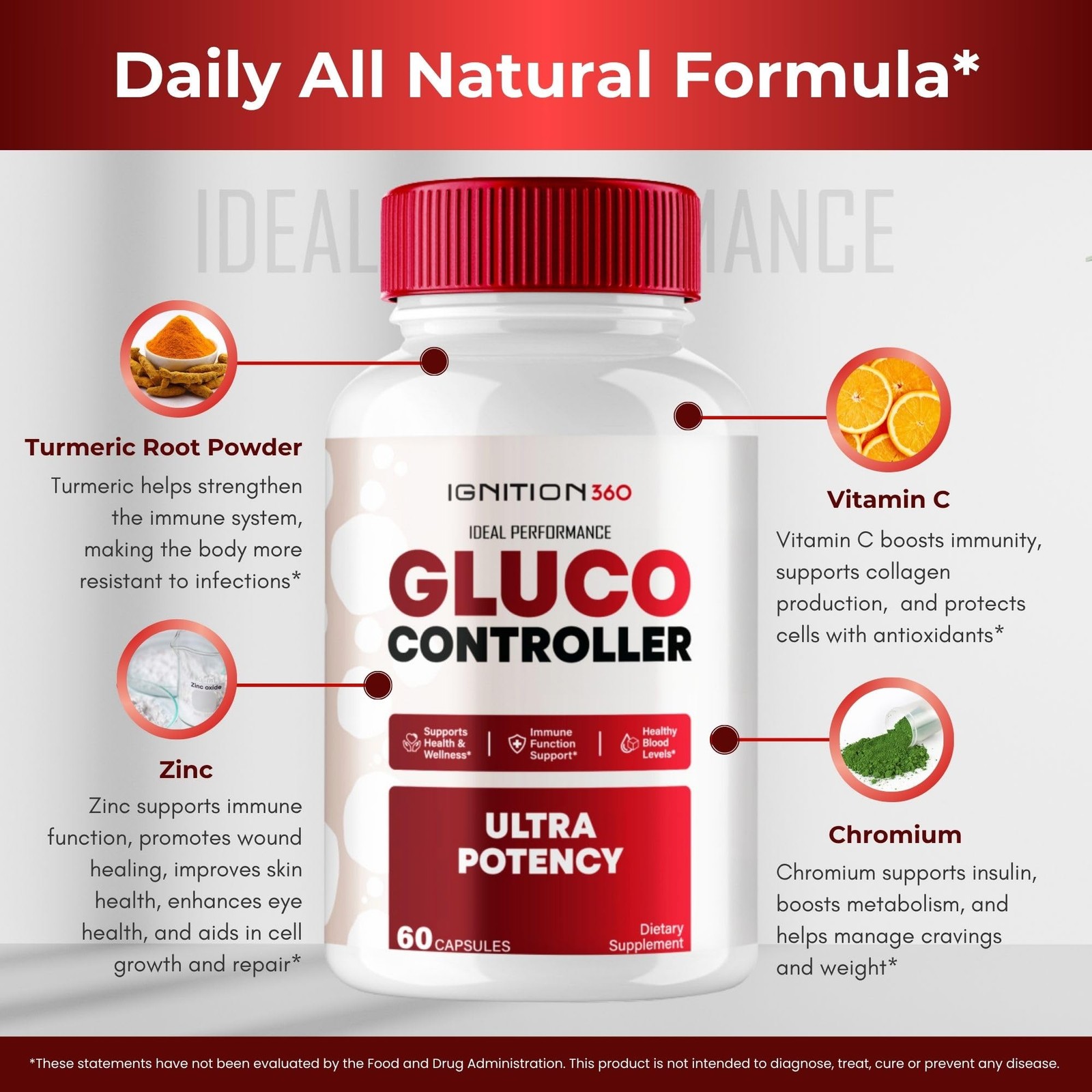 Ignition360 Ignition 360 Blood Sugar Support Supplement – 120 Capsules (2 Pack)