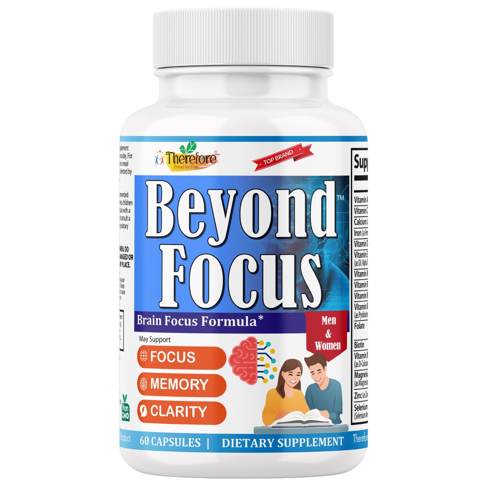 Brain supplement for Memory & Focus, Support Mental Clarity, Attention-30ct
