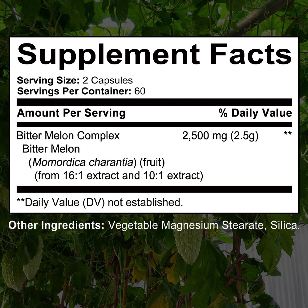 Extra Strength Bitter Melon Complex 2500mg 30/60/120Caps Non-GMO,Gluten-Free