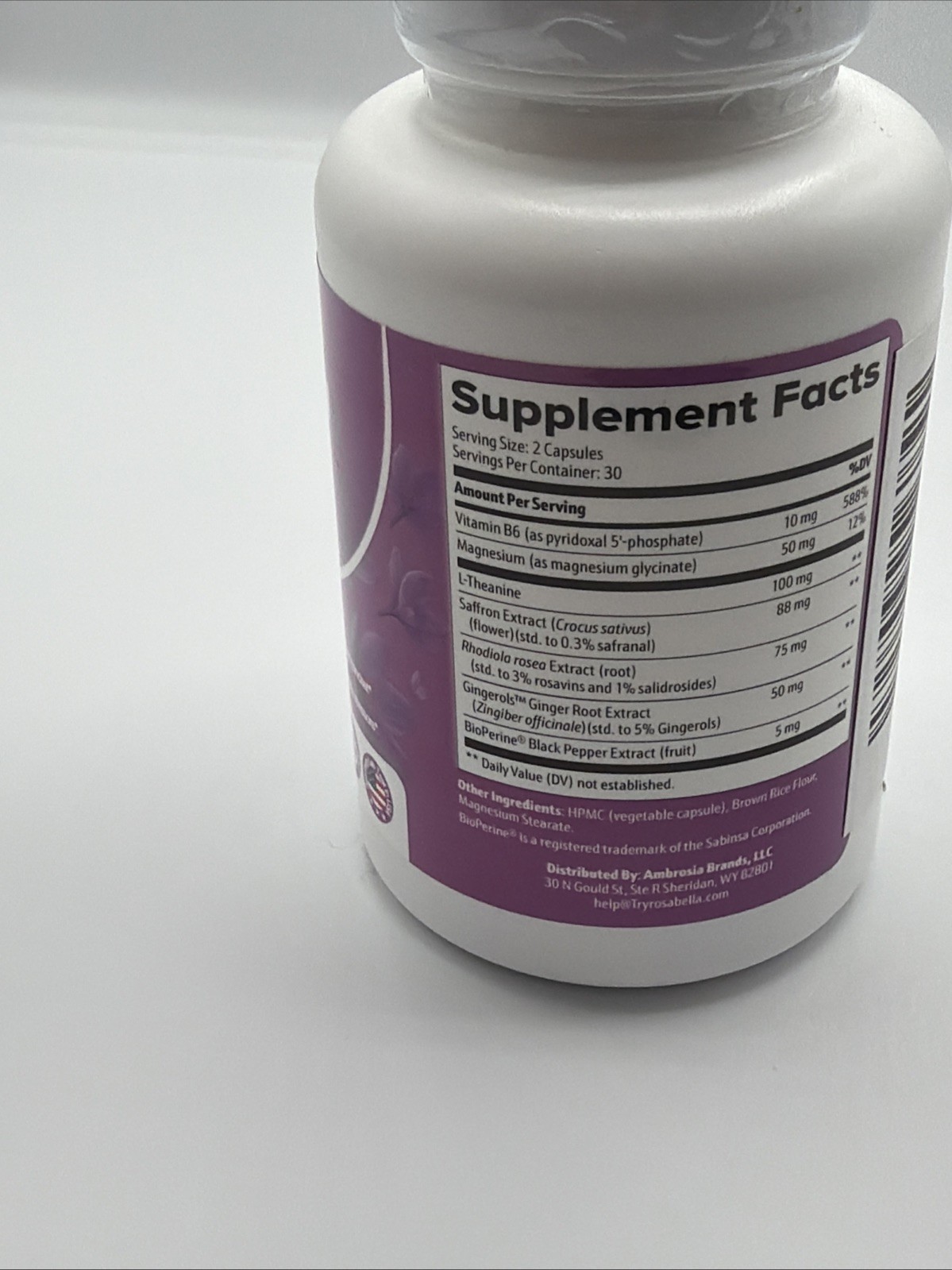 Rosabella Saffron Blend Mood & Emotional Support 60ct 60mg Vegan Exp 09/2027
