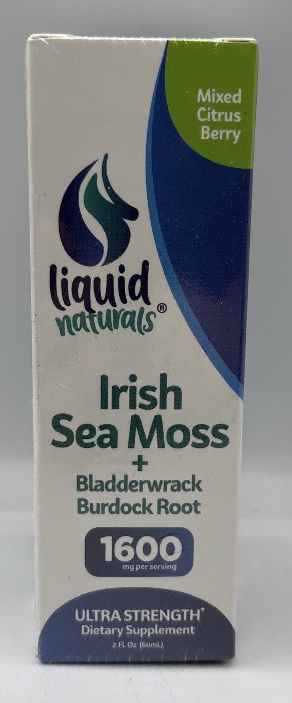 Liquid Naturals Irish Sea Moss + Bladderwrack Burdock Root Liquid Exp 04/27 New