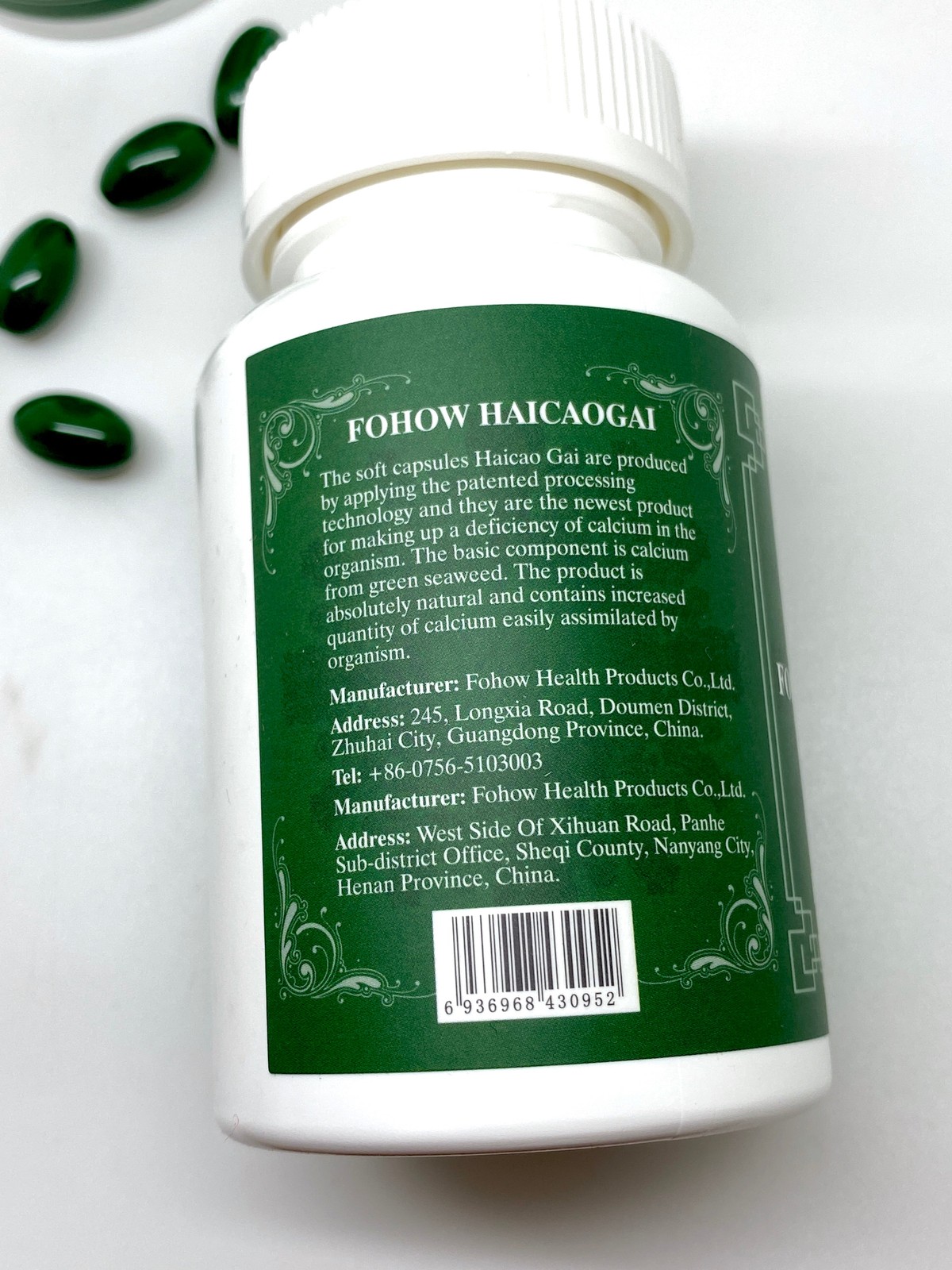 Fohow Haicao Gai Seaweed Calcium 100 Soft Capsules Marine Vegetarian Supplement