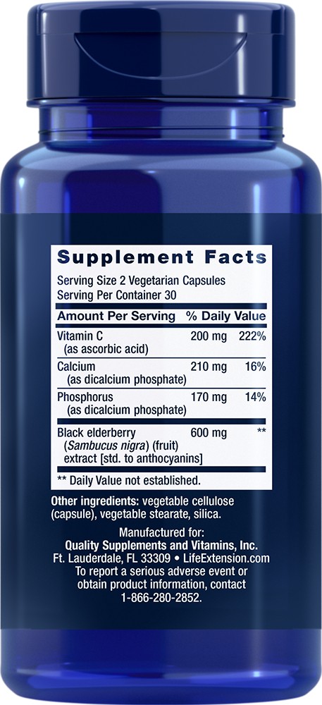 Life Extension Black Elderberry + Vitamin C