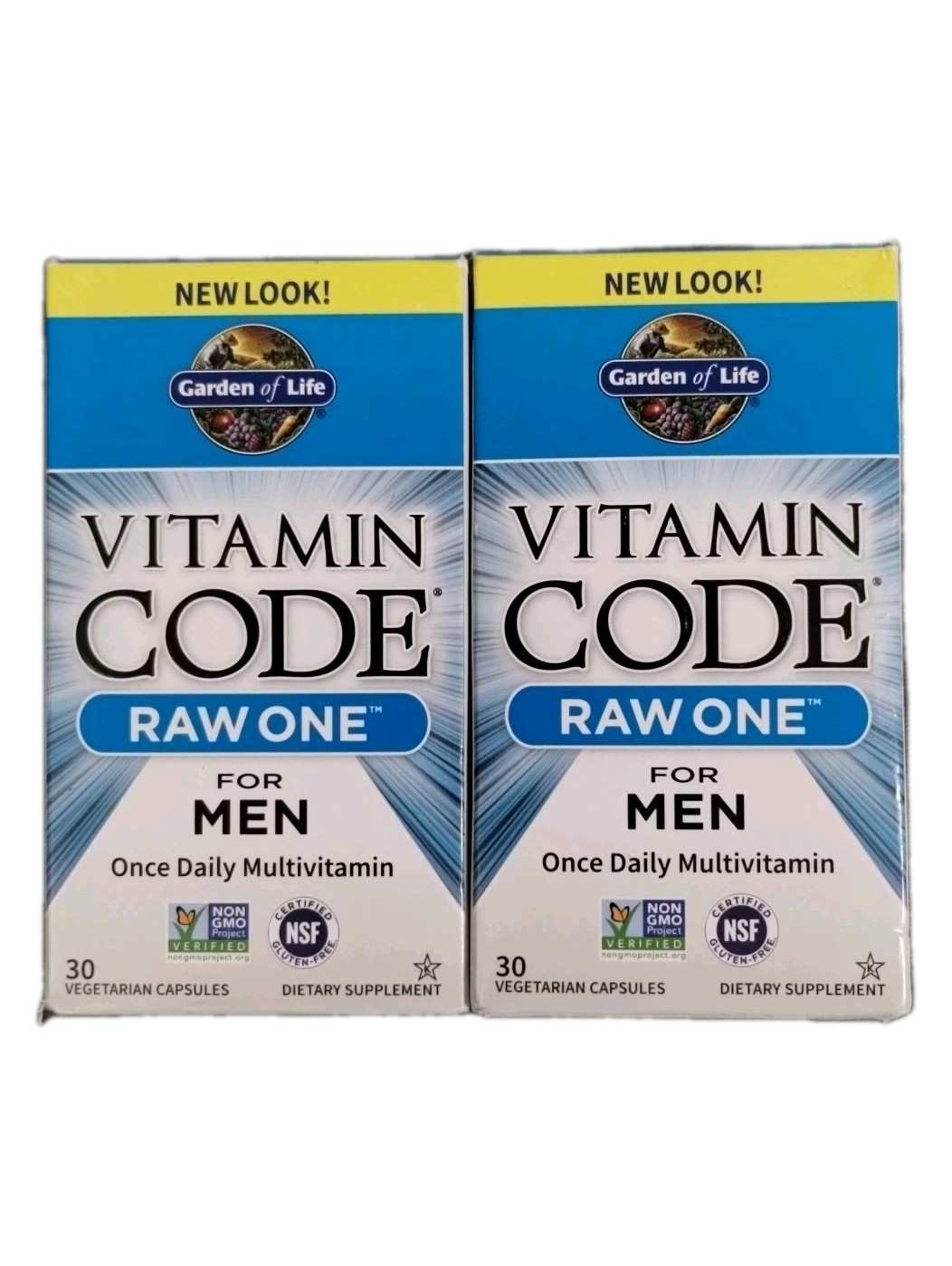 2) Garden of Life Vitamin Code Raw One for Men 30 Capsules Each -Exp: 09/26 -NEW