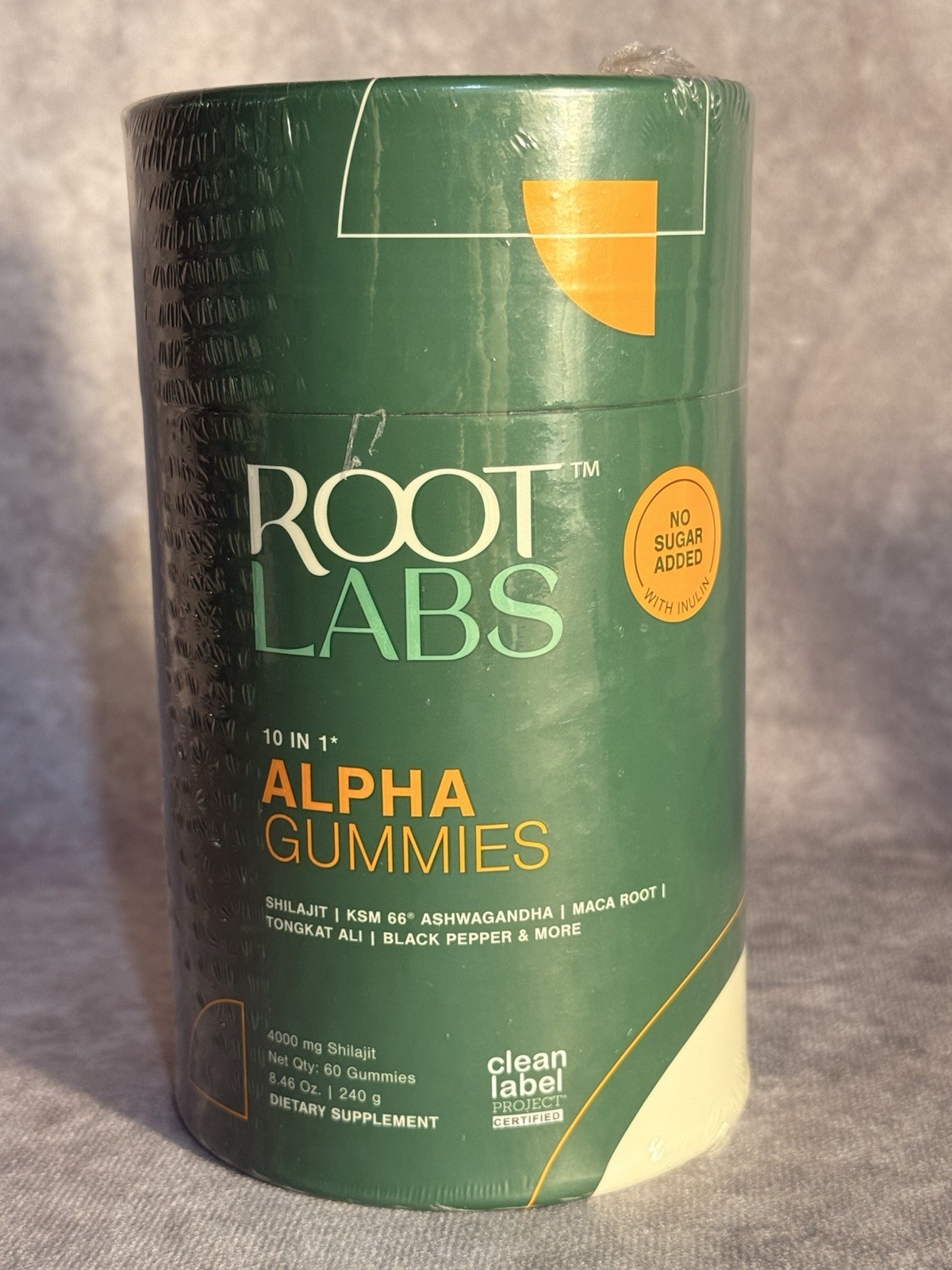 Root Labs Alpha Gummies 10-in-1 Shilajit 4000mg 60ct Mango No Sugar